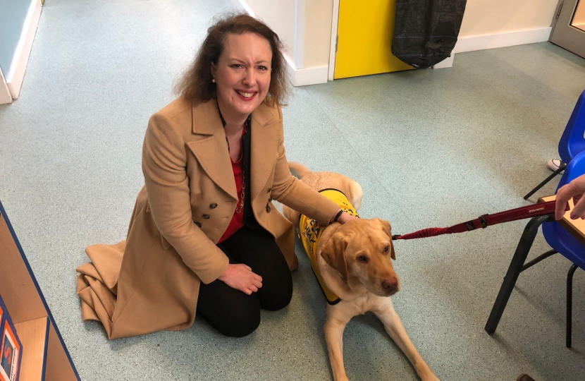 Victoria Prentis MP and Barney the Service Dog